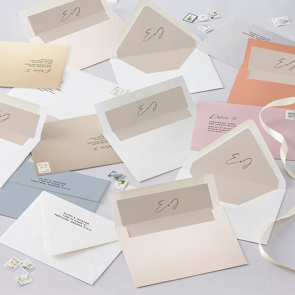 Scripted Arch Euro Envelope Liners Deep Bronze Luxe