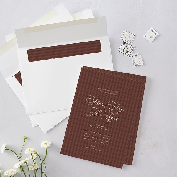 Vintage Oval Monogram Bridal Shower Invitations Merlot Signature Blank Standard