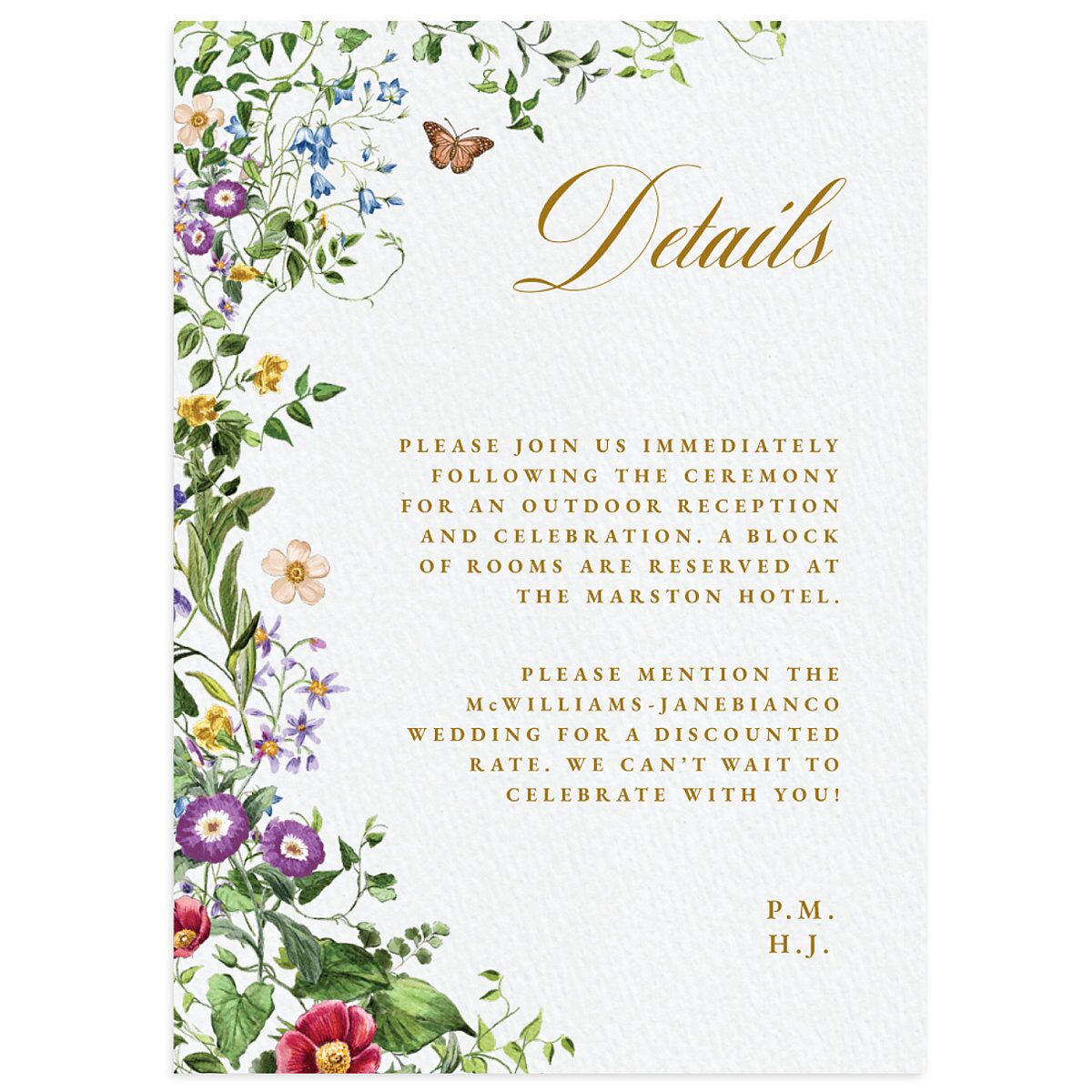 Opulent Garden Wedding Enclosure Cards