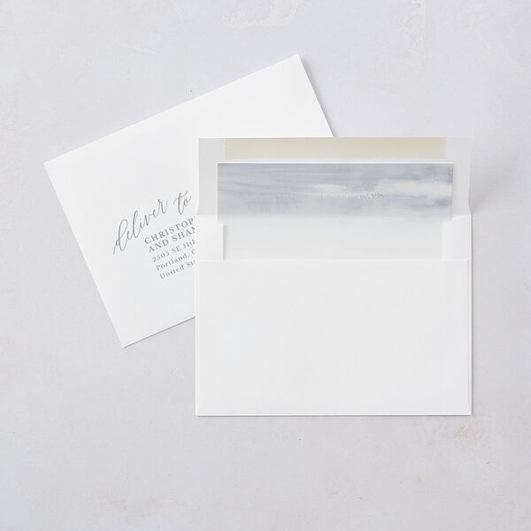 At Last Save The Date Cards Dusty Blue Signature smooth Blank No Standard