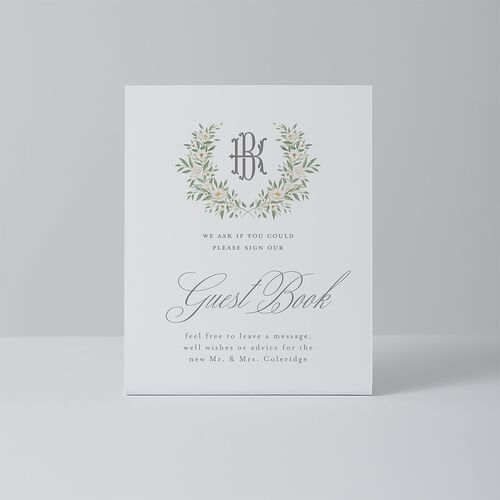 Luxury Floral Monogram Bar Bended Tabletop Sign X-small Cotton Standard Plastic XS Tabletop Bar