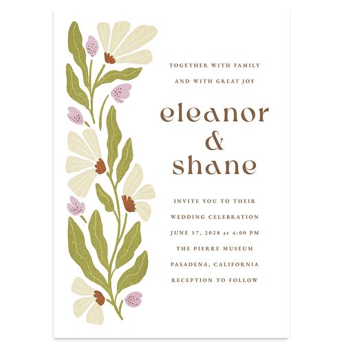 Flower Market Wedding Invitations Sepia Signature Blank No Standard
