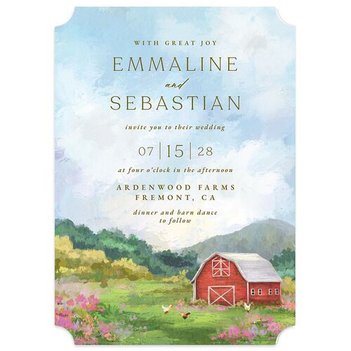 Western Barn Wedding Invitations Red Clay Signature Blank No Ticket