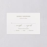 Ethereal Greenery and Gold All-in-One Wedding Invitations Pure White Signature Light Both Recipient and Return Addresses No