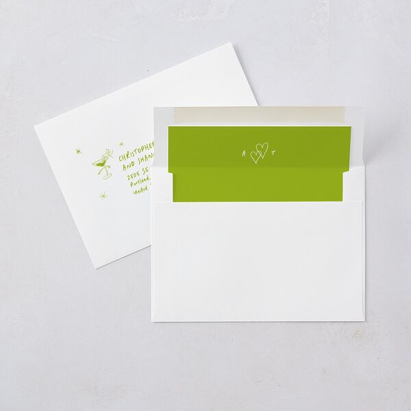 Whimsical Dancing Cocktails Engagement Party Invitations Pear Signature Blank Standard