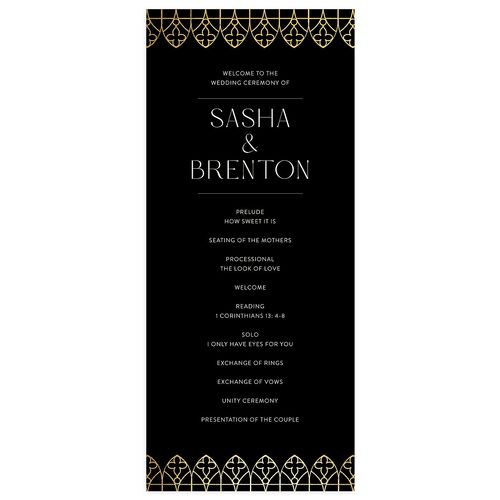 Chapel Arch Wedding Programs Gold Licorice Signature