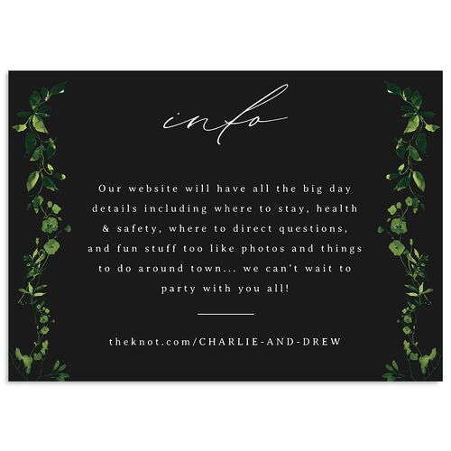 Simple Vine Wedding Enclosure Cards Charcoal Signature Standard