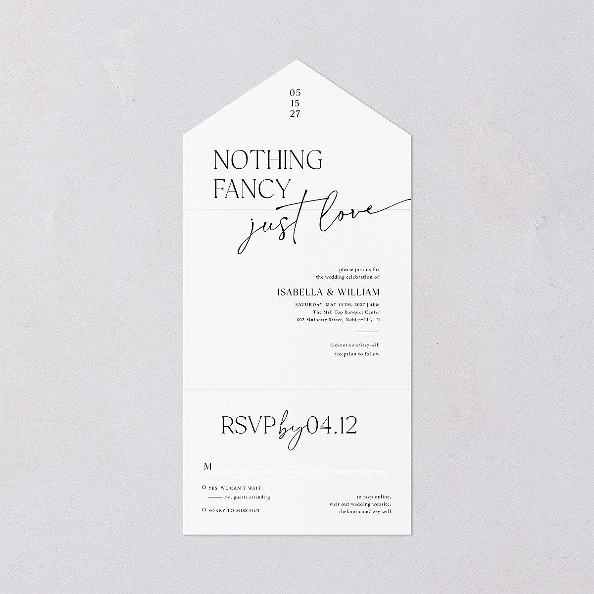 Nothing Fancy All-in-One Wedding Invitations — view 1
