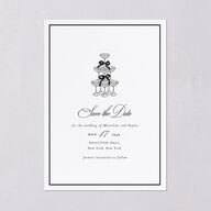 Classic Champagne with Bows Save the Date Cards Pure White Signature smooth Blank No Standard