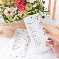 Glistening Wildflower Foil Wedding Programs Gold Soft Peach Signature