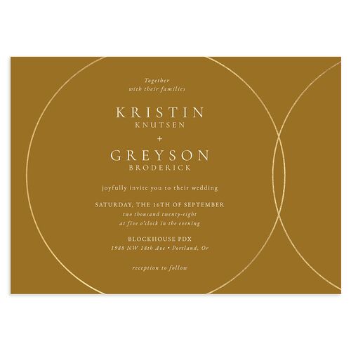 Minimal Rings Wedding Invitations Gold Saddle Signature Blank No Standard