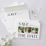 Sahara Pattern Save The Date Cards Deep Bronze Signature smooth Blank No Standard