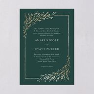 Exquisite Branches Botanical Wedding Invitations Gold Deep Lake Signature Blank No Standard