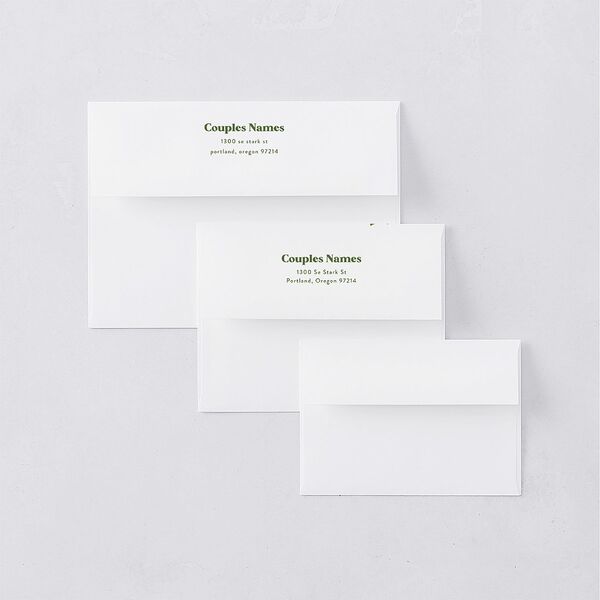 Retro Bloom Save the Date Petite Card Envelopes White Standard Peach Pink Both Recipient and Return Addresses Signature