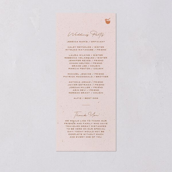 Beach Party Wedding Programs Pink Cotton Signature