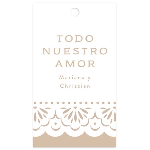 Papel Picado De Mexico Favor Gift Tags Taupe Signature