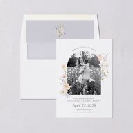 Wildflower Photo Save the Date Cards Lilac Signature smooth Blank No Standard