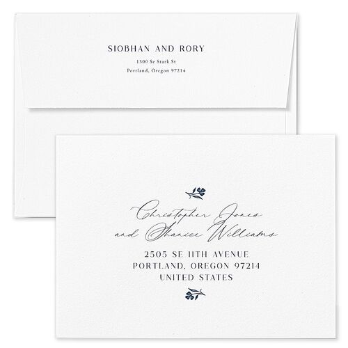 Celtic Knot Save The Date Card Envelopes Blue Navy Both Recipient and Return Addresses Signature Standard