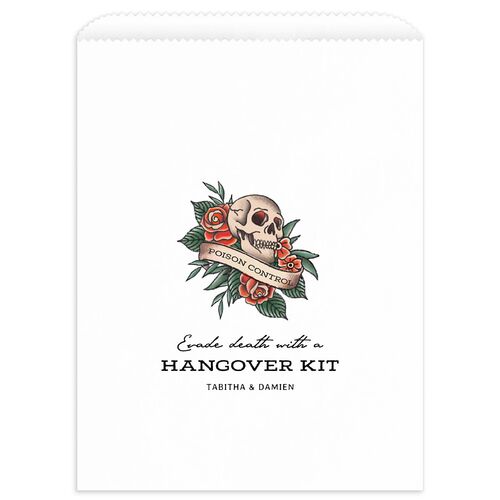 Til Death Tattoos Favor Bags Midnight White Wax-Lined Food Safe Paper