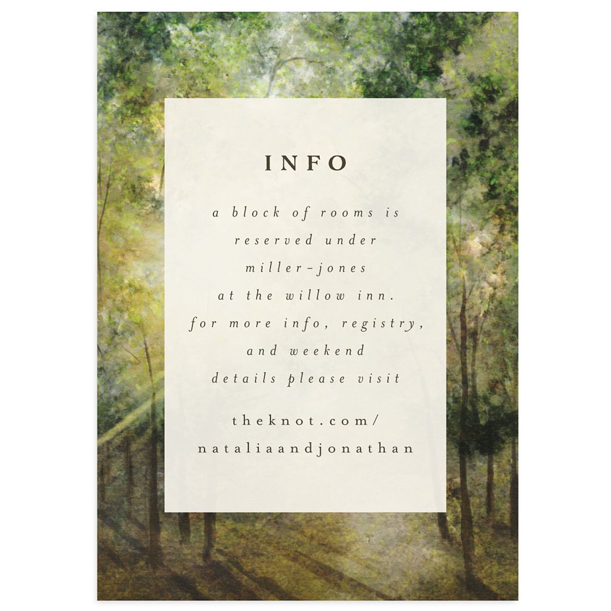 Enchanted Forest Wedding Enclosure Cards