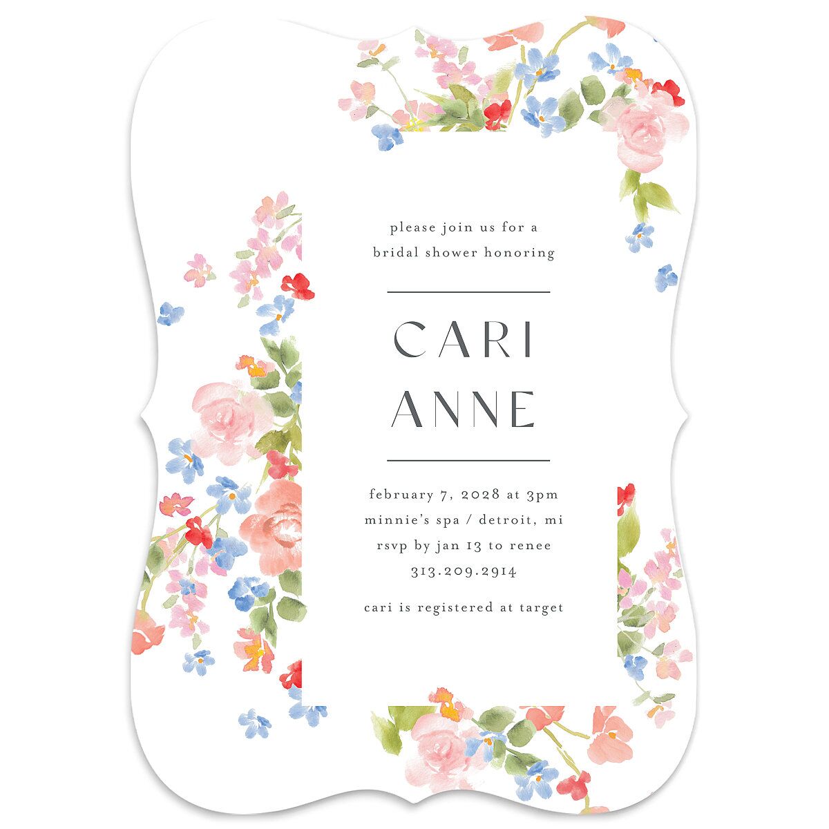 Scattered Blossoms Bridal Shower Invitations