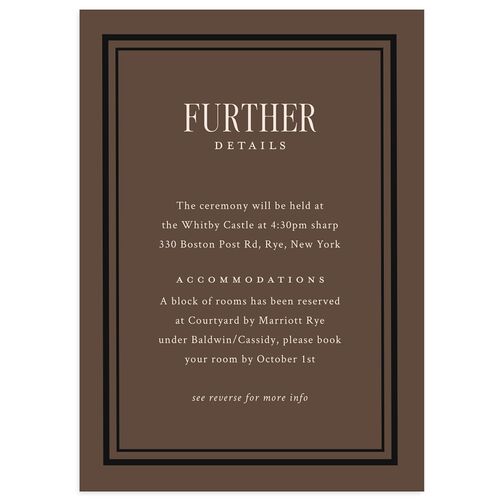 Elegant Diamond Pattern Wedding Enclosure Cards Deep Bronze Signature Standard