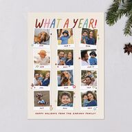 What a Year Photo Gallery Holiday Cards Maroon Signature Blank Standard