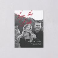 Bold Romantic Type Save the Date Petite Cards Ruby Signature smooth Blank No Standard