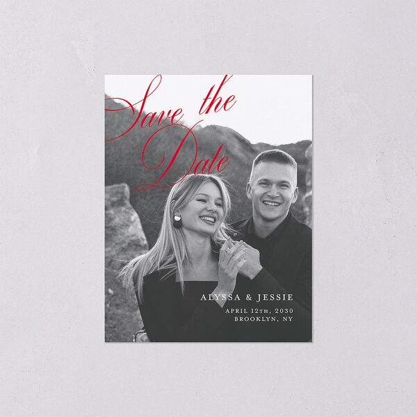 Bold Romantic Type Save the Date Petite Cards Ruby Signature smooth Blank No Standard