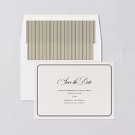 Vintage Retro Border Save the Date Cards Off-White Signature smooth Blank No Standard