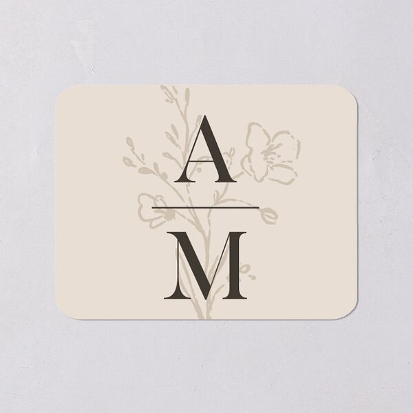 Rustic Monogram Wedding Stickers Sand Rounded