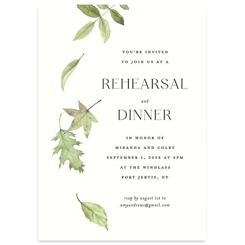 Falling Leaves Rehearsal Dinner Invitations Cotton Signature Blank Standard