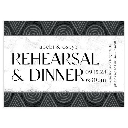Gilded Sahara Pattern Rehearsal Dinner Invitations Licorice Signature Blank Standard