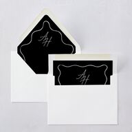 Hand Drawn Wavy Border Euro Envelope Liners Pure White Luxe