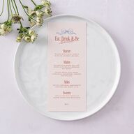 Modern Delicate Bows Menus Jewel Red Signature