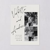 Signed Save The Date Cards Licorice Signature smooth Blank No
