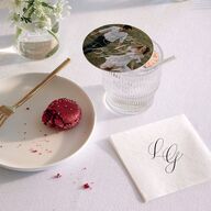 The Night Before Pinstripe Calligraphy Wedding Day Coasters Linen Cardboard Circle