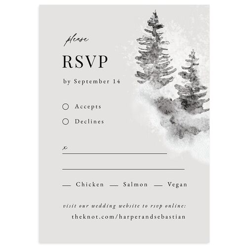 Snowy Mountainside Wedding Response Cards Licorice Signature Standard