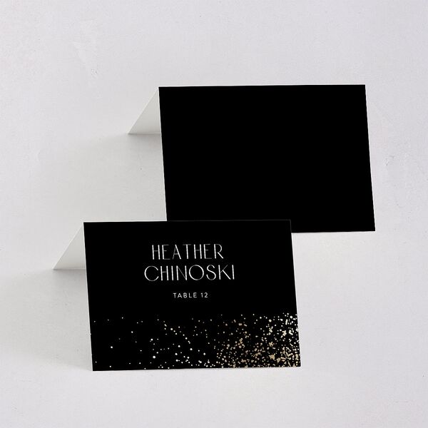 Shimmering Frame Place Cards Gold Licorice Signature