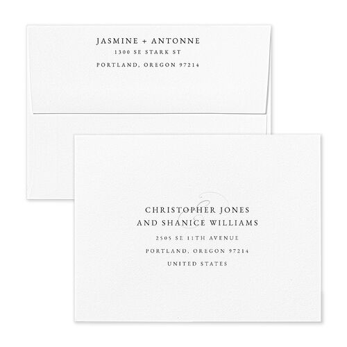 Romantic Roses Thank You Card Envelopes White Pastel Blue Both Recipient and Return Addresses Signature Standard
