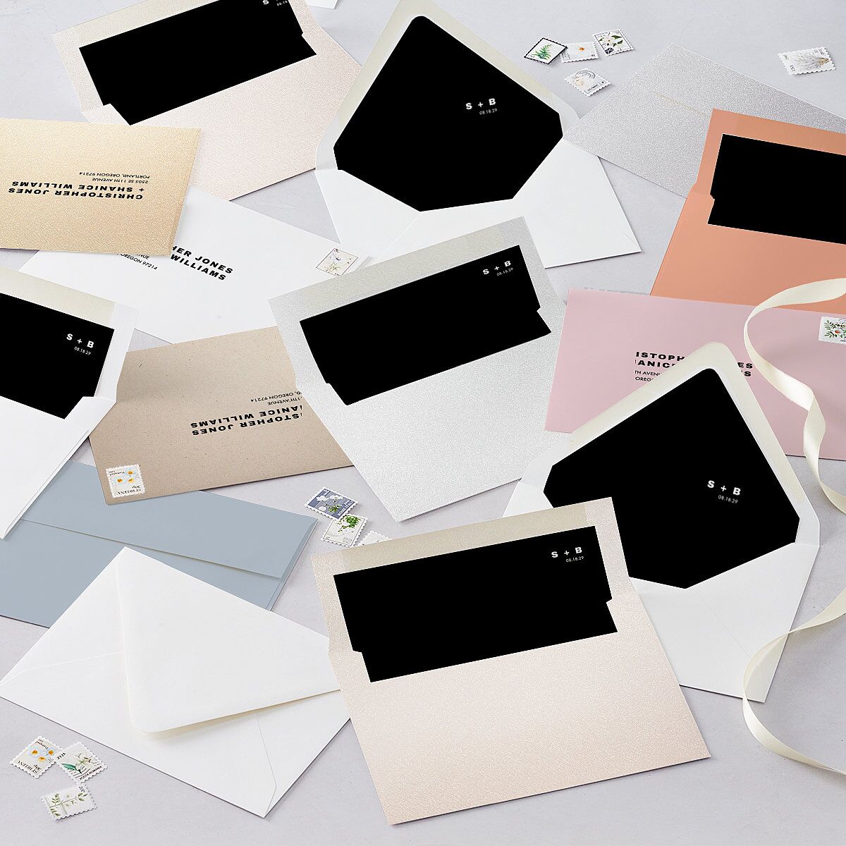 Cinematic Love Story Euro Envelope Liners Pure White Luxe