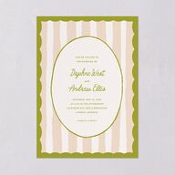 Eclectic Painted Stripes Wedding Invitations Pear Signature Blank No Standard