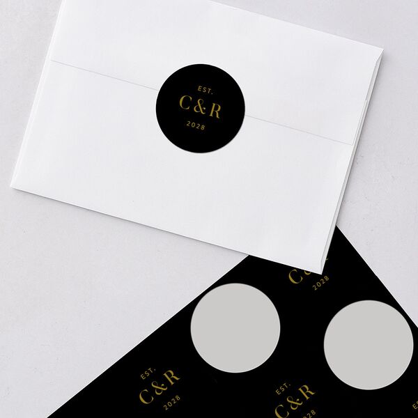 Luxe Monogram Wedding Stickers Midnight Sticker