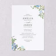 Minimal Floral Wedding Invitations Ocean Signature Blank No Standard