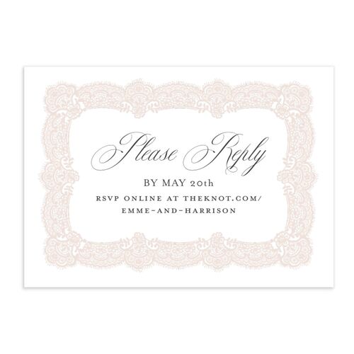 Elegant Lace QR Code RSVP Cards Blush Signature Standard