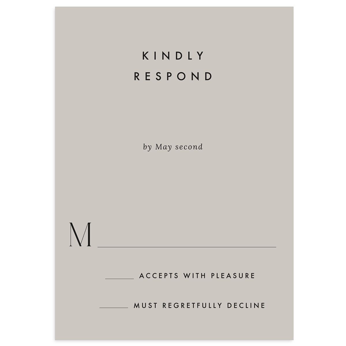 Modern Initials Wedding Response Cards