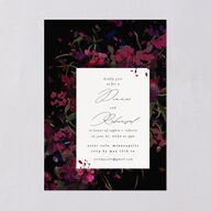 Midnight Floral Rehearsal Dinner Invitations Raspberry Signature Blank Standard
