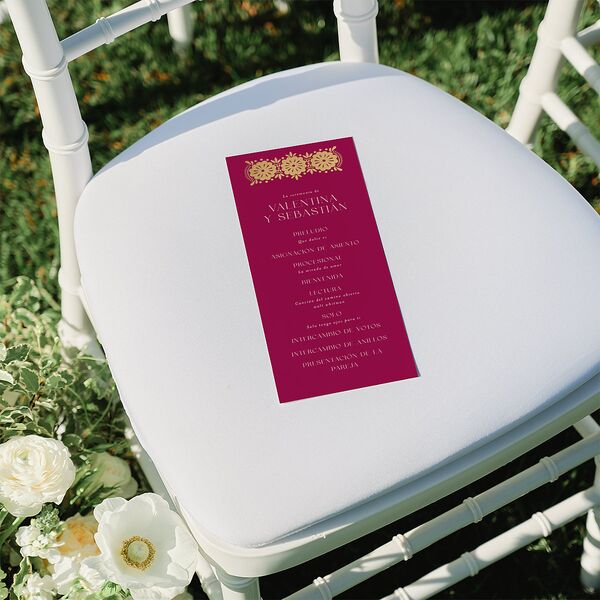 Hacienda Elegante Wedding Programs Gold Raspberry Signature