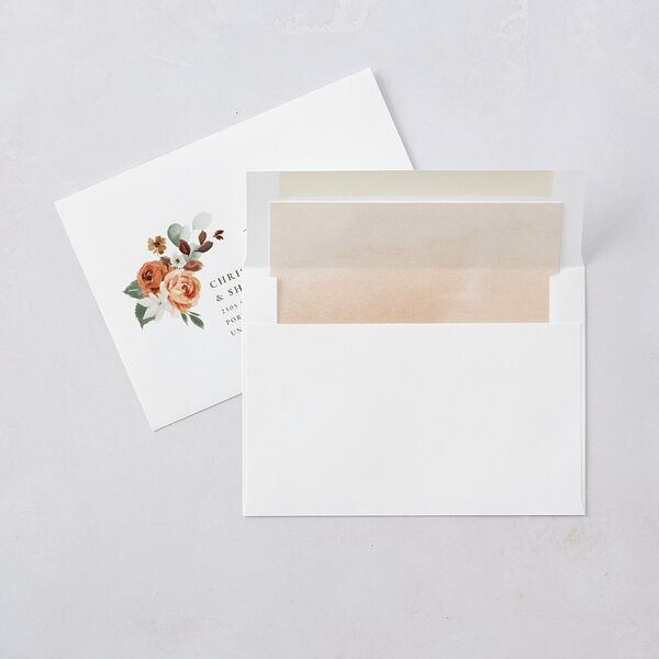 Eucalyptus Bouquet Save the Date Cards Terracotta Signature smooth Blank No Standard