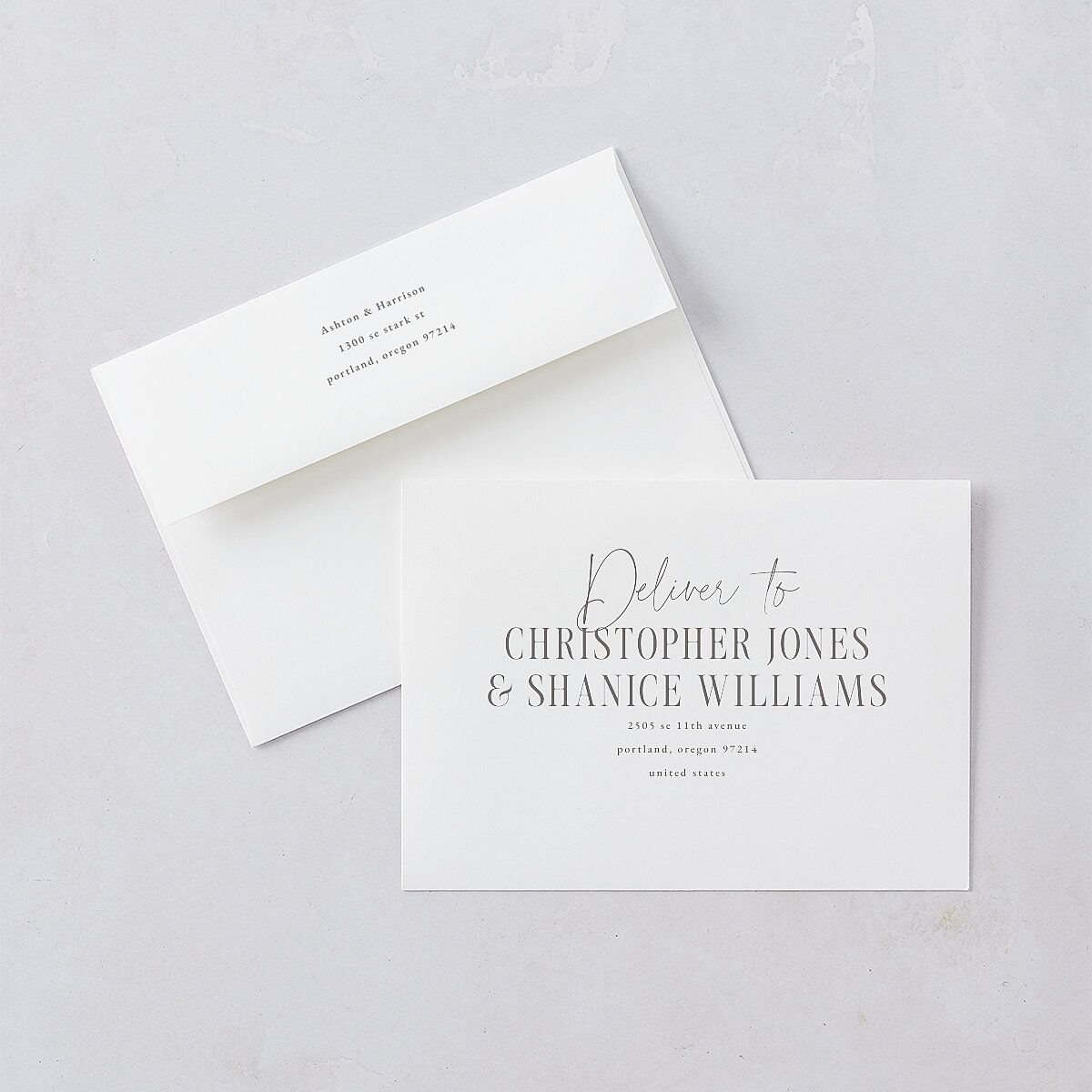 Timeless Lockup Save the Date Cards Pure White Signature smooth Blank No Standard